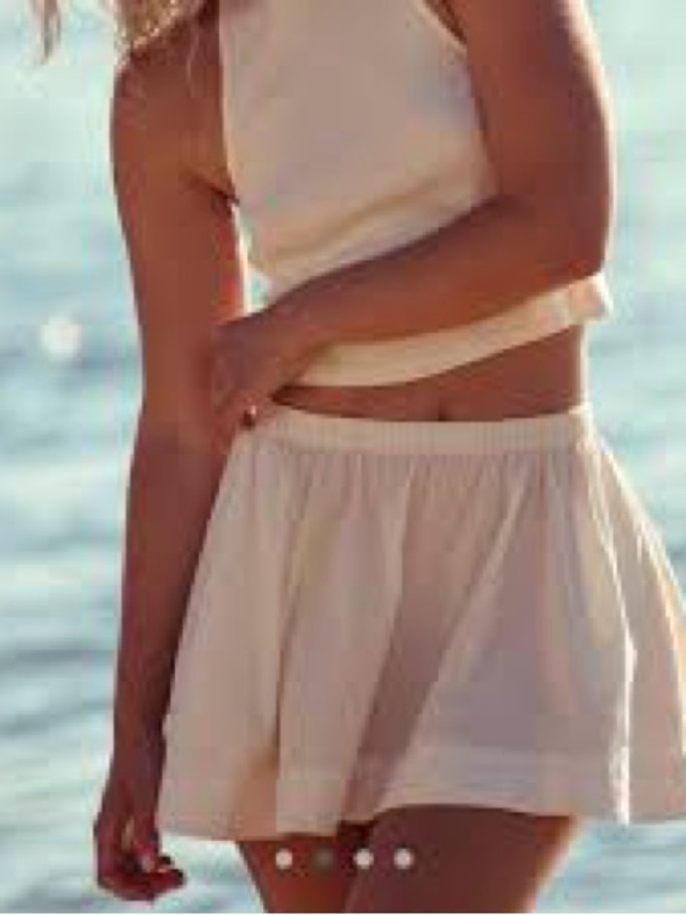 Free People Cream Mini Skirt